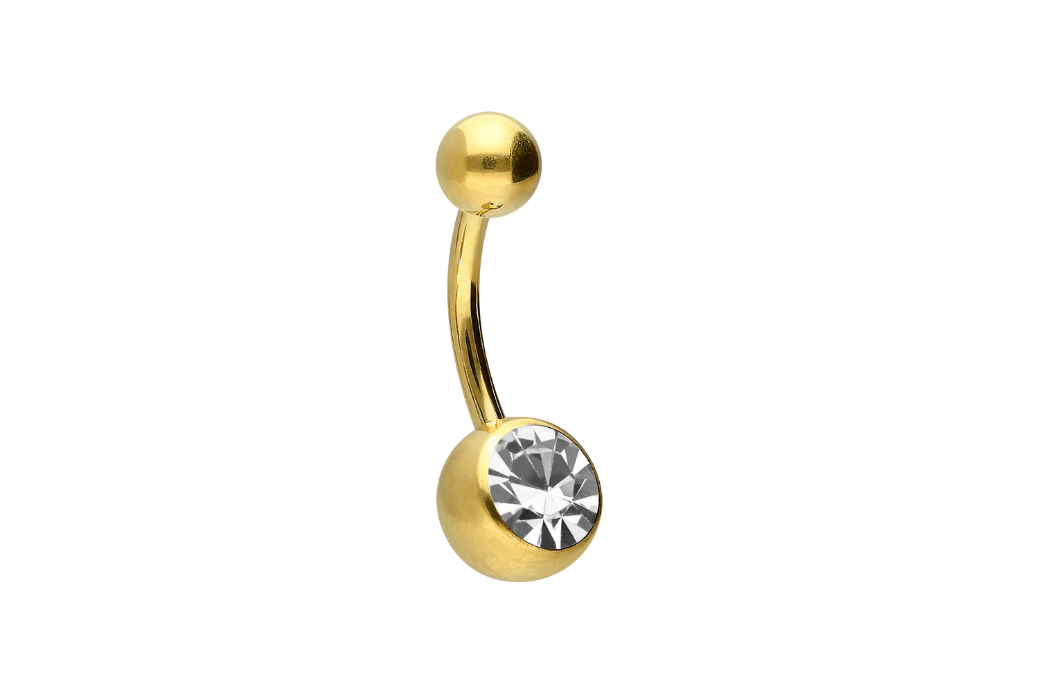 Titan Bananabell Piercing mit Innengewinde KRISTALL
